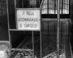 Black and white door in Milan